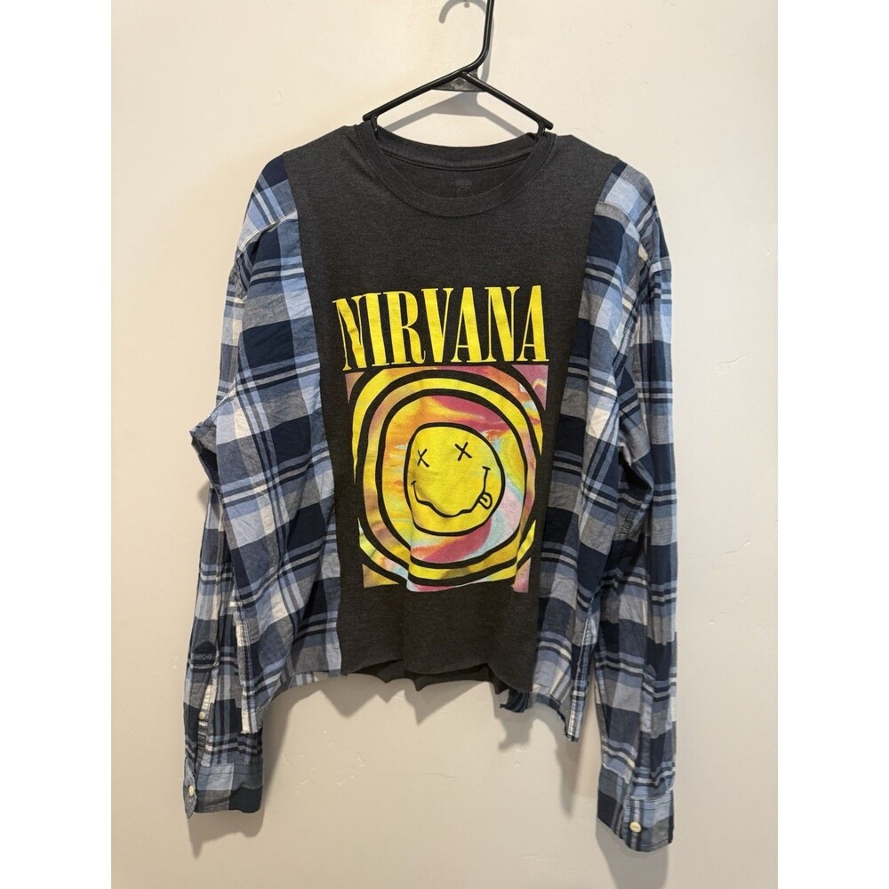 Reworked Upcycle Grunge Oversize Nirvana Top M/L